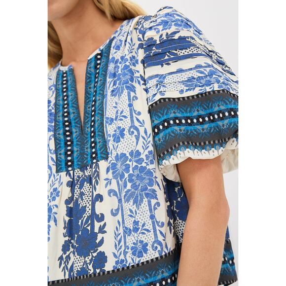 TUCKERNUCK Bondi Blues Viscose Dina Blouse Size S NWT Retail $198 Tuckernuck - Picture 7 of 8